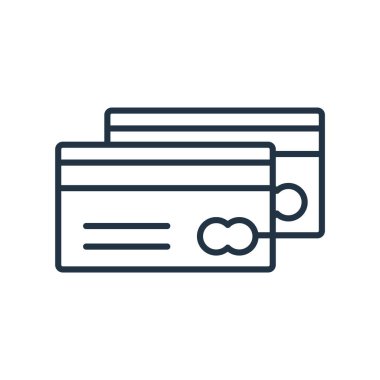 Banka kartı simge vektör beyaz arka plan üzerinde banka kartı şeffaf işareti izole