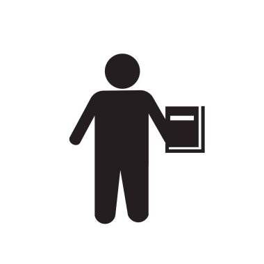 Öğretmen okuma simge vektör web ve mobil uygulaması tasarımı, öğretmen okuma logo kavramı üzerinde izole beyaz arka plan