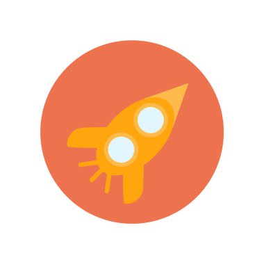 Roket simge vektör işareti ve beyaz arka plan üzerinde izole sembolü,