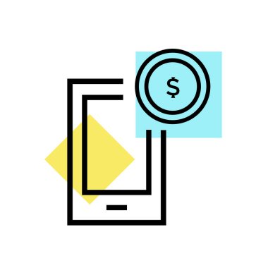 Mobil para simge vektör web ve mobil uygulaması tasarım, mobil karşılığı logo kavramı için izole üzerinde beyaz arka plan