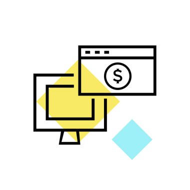 Online shop simge vektör kayıt ve üzerinde beyaz backgr izole sembolü