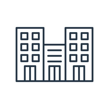Beyaz arka plan üzerinde Office izole ofis binası simge vektör