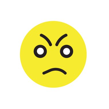 Web ve mobil uygulaması tasarım için beyaz arka plan üzerinde izole kızgın simgesi