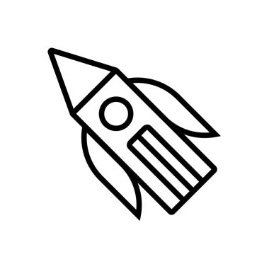 Web ve mobil uygulaması tasarım için beyaz arka plan üzerinde izole roket simgesi