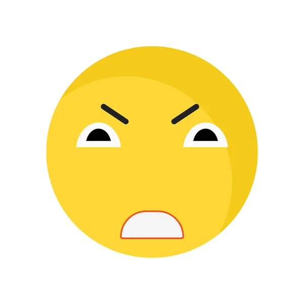 Angry sourire icône signe vectoriel et symbole isolé sur backgr blanc — Image vectorielle