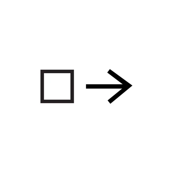 Ziehen Sie rechts Symbol Vektorzeichen und Symbol isoliert auf weißem Backgro — Stockvektor