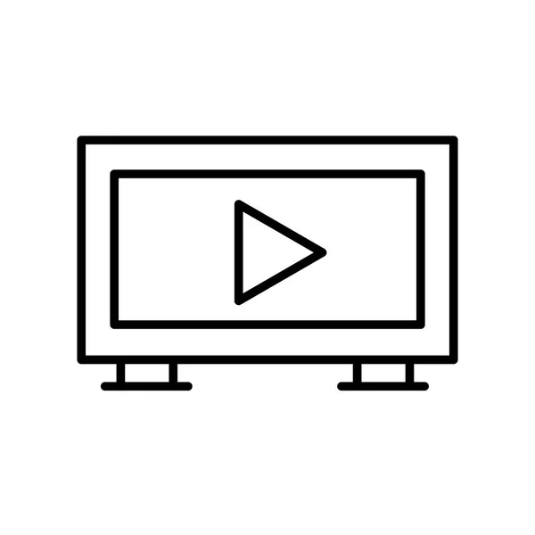 Tv icono signo vectorial y símbolo aislado sobre fondo blanco, Tv — Vector de stock
