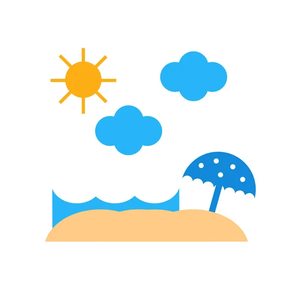 Strand-Symbol Vektor-Zeichen und Symbol isoliert auf weißem Hintergrund — Stockvektor