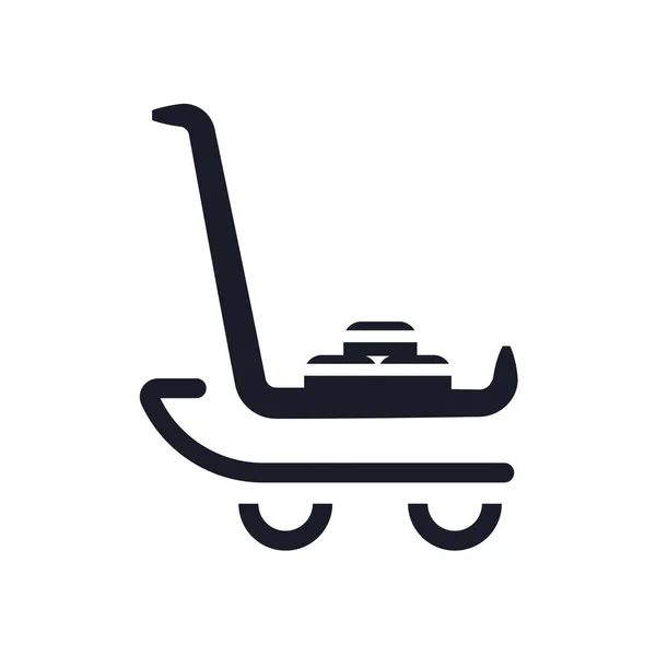 Icona bagaglio segno vettoriale e simbolo isolato su sfondo bianco — Vettoriale Stock