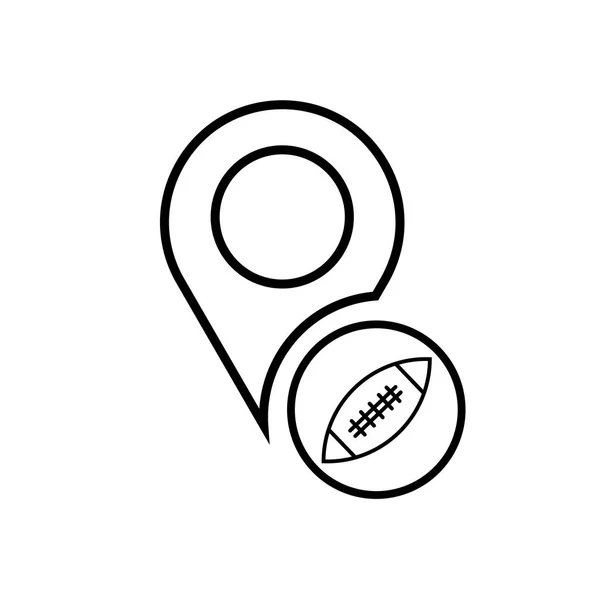 Web およびモバイル アプリ設計 アメリカン フットボールのプレース ホルダー ロゴのコンセプトのための白い背景に分離されたアメリカのサッカーのプレース ホルダー アイコン ベクトル — ストックベクタ