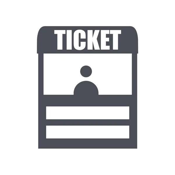Ticket escritório ícone vetor sinal e símbolo isolado na parte traseira branca —  Vetores de Stock