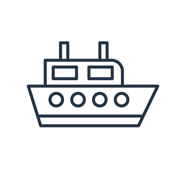 Skeppet Ikonen Vektor Isolerad Vit Bakgrund Fartyget Transparent Skylt — Stock vektor