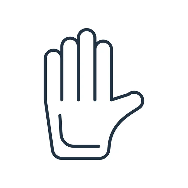 白い背景に、手話に分離された手のアイコン ベクトル — ストックベクタ