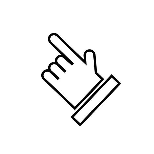 Genişletilmiş işaret parmak simge vektör işareti ile el ve sembol ben — Stok Vektör