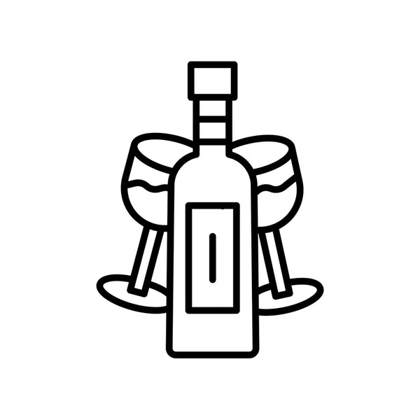 Вино Иконка Вектор Изолирован Белом Фоне Вино Прозрачный Знак Тонкие — стоковый вектор
