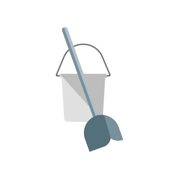 Segno vettoriale icona del mop pavimento e simbolo isolato sul backgrou bianco — Vettoriale Stock