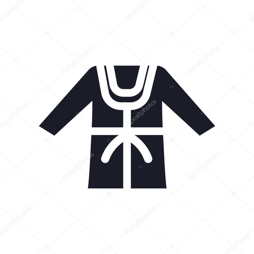 Bathrobe icon vector sign and symbol isolated on white backgroun