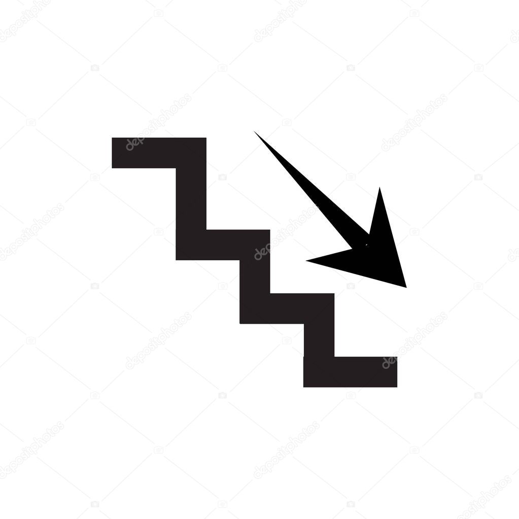 Stairs icon vector isolated on white background for your web and mobile app design, Stairs logo concept