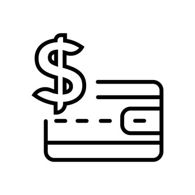 Web ve mobil uygulaması tasarım için beyaz arka plan üzerinde izole cüzdan simgesi