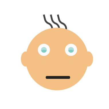 Karışık gülümseme simge vektör işareti ve üzerinde beyaz bac izole sembolü