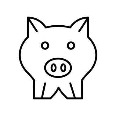 Domuz simge vektör izole beyaz arka plan, domuz işareti, ince li