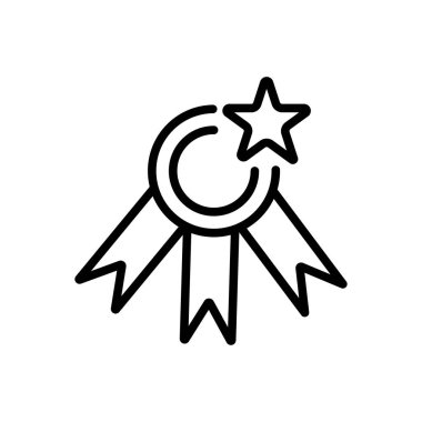 Web ve mobil uygulaması tasarım için beyaz arka plan üzerinde izole madalya simgesi