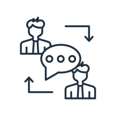 Beyaz arka plan üzerinde Conversat izole konuşma simge vektör