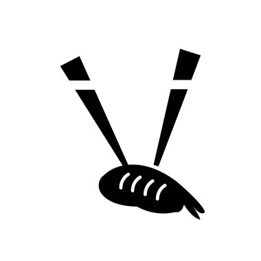 Suşi simge vektör işareti ve beyaz arka plan üzerinde izole sembolü, 