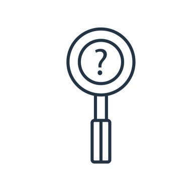 Beyaz arka plan üzerinde arama işareti izole arama simge vektör