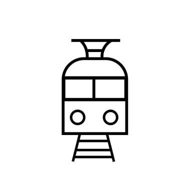 Web ve mobil uygulaması tasarım, tren logo kavramı için beyaz arka plan üzerinde izole tren simge vektör