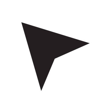 Fare işaretçisini simgenin üzerinde izole beyaz arka plan web ve mobil uygulaması tasarım, fare işaretçisini logo kavramı için vektör