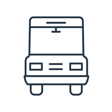 Beyaz arka plan üzerinde hapishane otobüsü şeffaf işareti izole hapishane otobüsü simge vektör