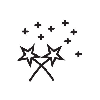 Web ve mobil uygulaması tasarım için beyaz arka plan üzerinde izole sihirli değnek simgesi