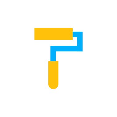 Boya silindiri simge vektör web ve mobil uygulaması tasarımı, boya silindiri logo kavramı için izole üzerinde beyaz arka plan