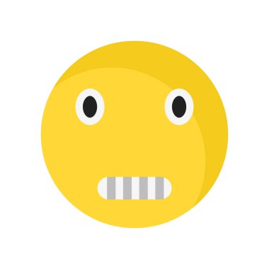 Ürpertici gülümseme simge vektör işareti ve üzerinde beyaz backg izole sembolü