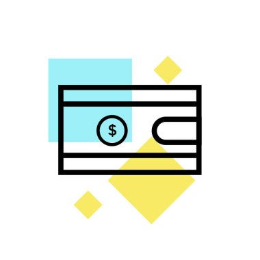 M-cüzdan simge vektör işareti ve beyaz arka plan üzerinde izole sembolü,