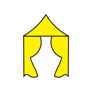 Web ve mobil uygulaması tasarım için beyaz arka plan üzerinde izole çadır simgesi