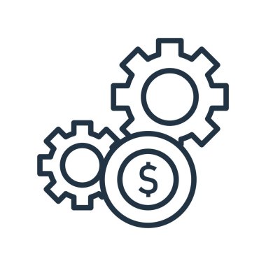 Beyaz arka plan üzerinde dişli işareti izole dişli simge vektör