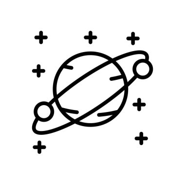 Web ve mobil uygulaması tasarım için beyaz arka plan üzerinde izole gezegen simgesi