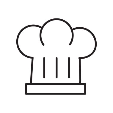 Beyaz arka plan, şef şeffaf işareti, ince bir çizgi üzerinde tasarım öğeleri anahat tarzı izole Şef simge vektör