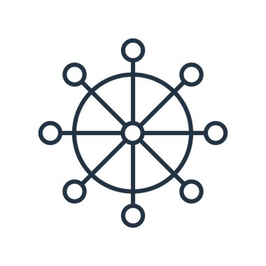 Beyaz arka plan üzerinde direksiyon simidi şeffaf işareti izole direksiyon simge vektör