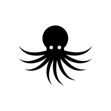 Kraken'ı simge vektör işareti ve beyaz arka plan üzerinde izole sembolü,