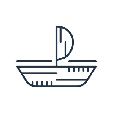 Beyaz arka plan üzerinde Yelkenli şeffaf işareti izole Yelkenli simge vektör