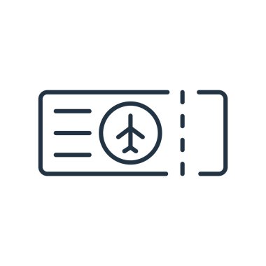 Beyaz arka plan üzerinde uçak bilet şeffaf işareti izole Uçak Bilet simge vektör