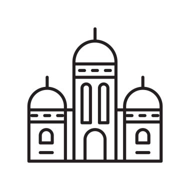 Beyaz arka plan üzerinde Sacre coeu izole Basilique du Sacré coeur simge vektör