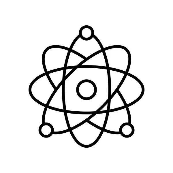 Icona Atomo vettoriale isolato su sfondo bianco, Segno Atomo, sottile — Vettoriale Stock