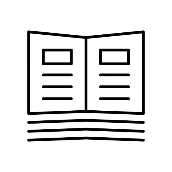 Beyaz arka plan üzerinde kitap işareti, ince izole kitap simge vektör — Stok Vektör