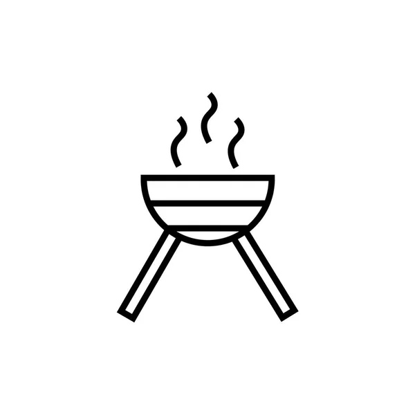 Barbecue Avec Roues Icône Vecteur Isolé Sur Fond Blanc Pour — Image vectorielle