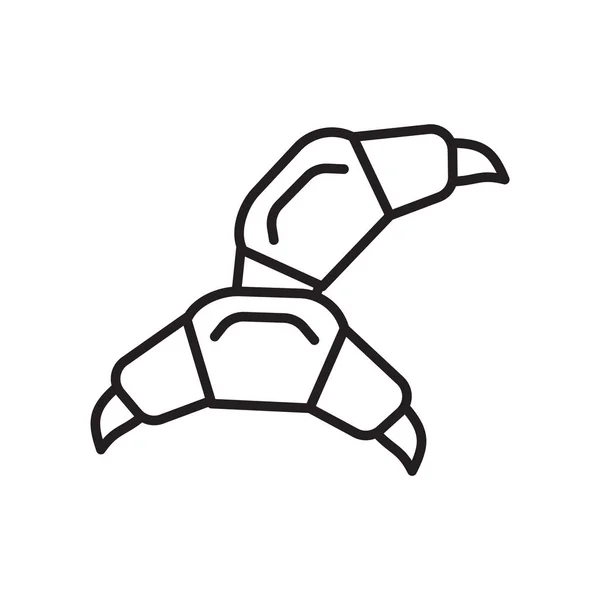 Іконка Круасанів Вектор Ізольовано Білому Тлі Прозора Вивіска Круасанів Елементи — стоковий вектор