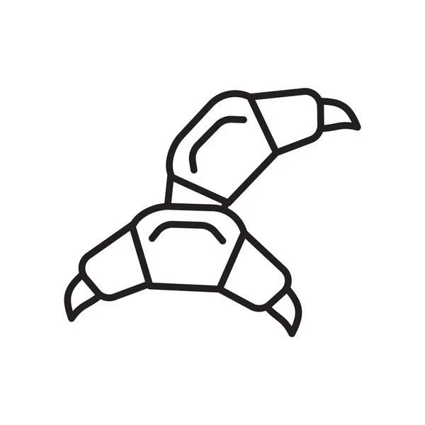 Croissant Pictogram Vector Geïsoleerd Een Witte Achtergrond Croissant Transparante Teken — Stockvector